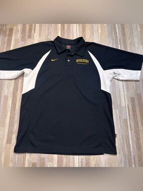 Nike Black and White "Missouri Football" Gameday Polo Men's Size Large